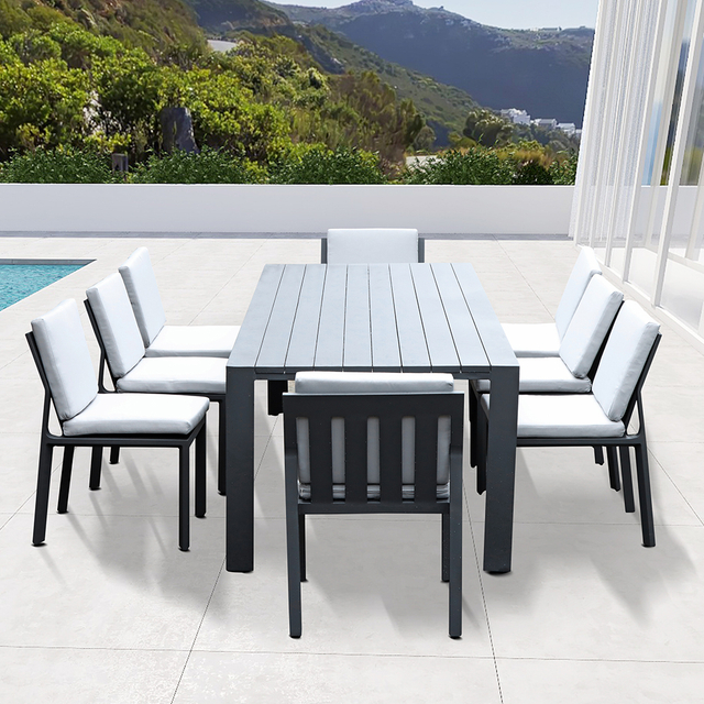 Leisure Customized Rectangular Aluminum Outdoor Dining Set