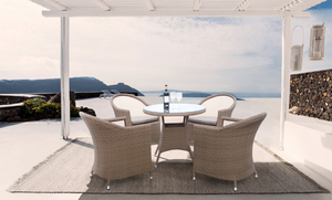 5-piece Patio Modern Rattan Outdoor Dining Set 