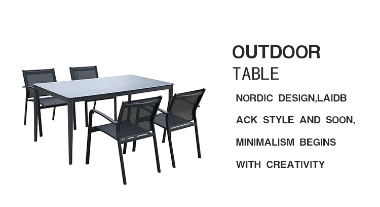 Black Outdoor Dining Set (6)