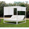 Customized White Leisure Square Outdoor Sun Bed