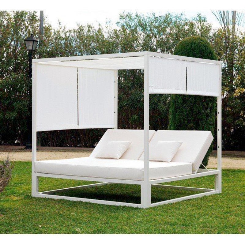 Customized White Leisure Square Outdoor Sun Bed