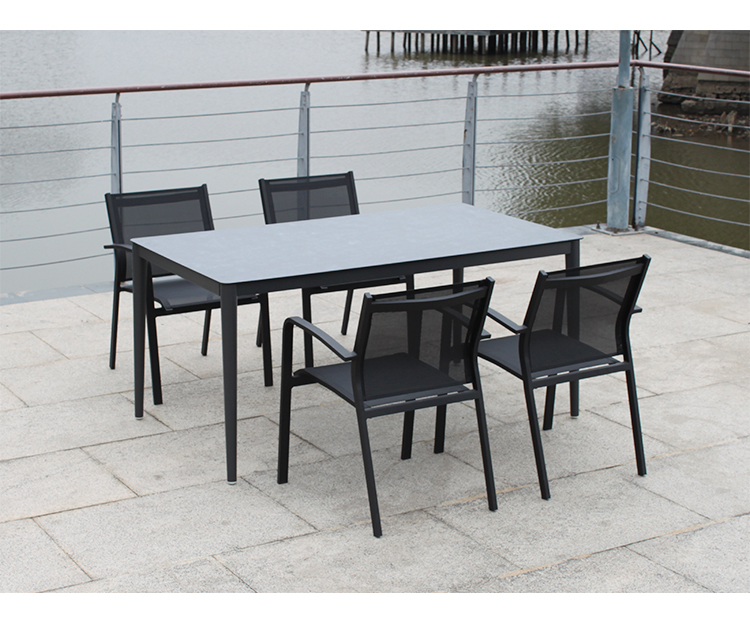 Black Outdoor Dining Set (4)