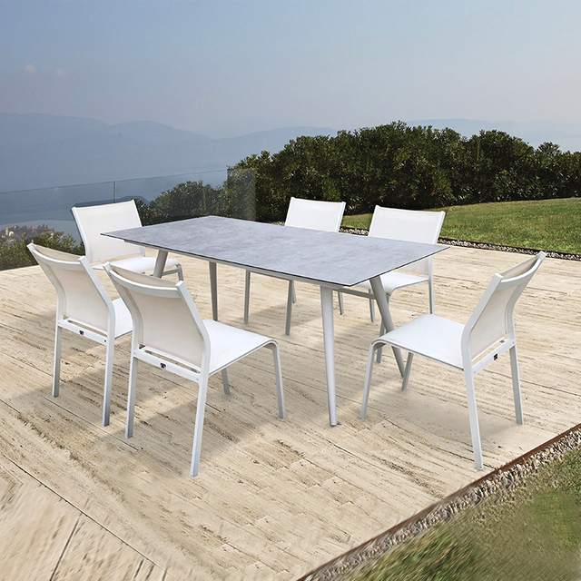 Nordic Aluminum Rectangular Garden Outdoor Dining Set