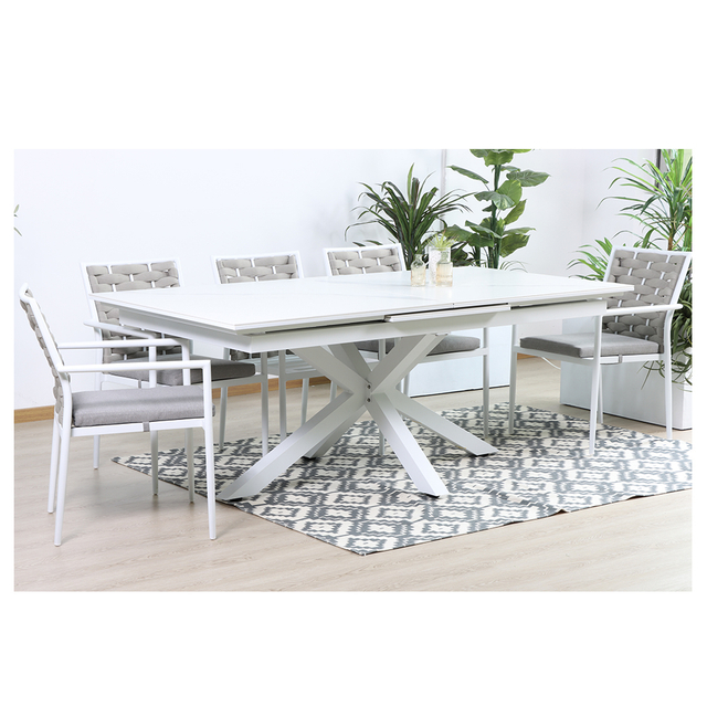 Space Saving Aluminum Rectangular Outdoor Dining Set