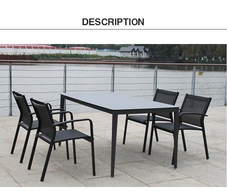 Black Outdoor Dining Set (5)