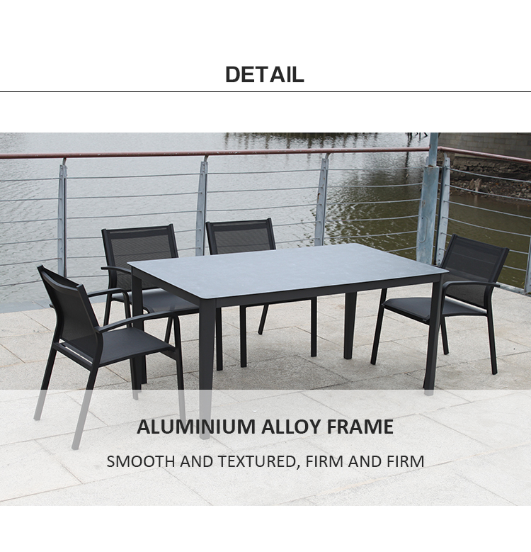 Black Outdoor Dining Set (8)