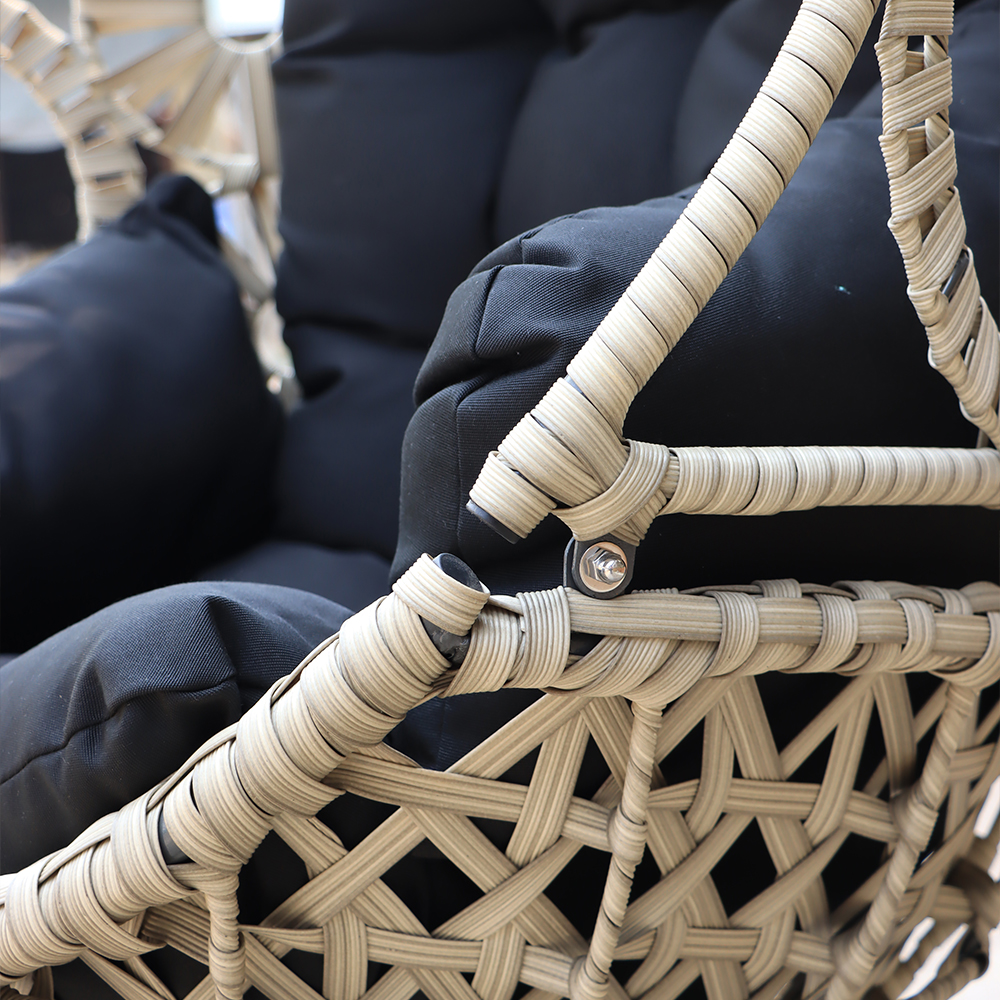 Modern Rattan Leisure Black Hammock Swing Chair for Outdoor