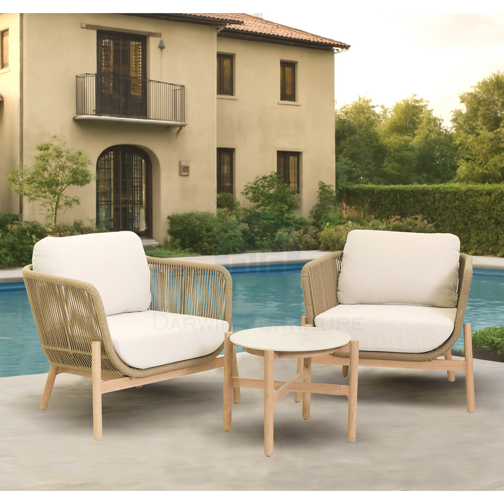 Nordic Hotel Patio Sofa Chair Waterproof Garden Furniture Outdoor Sofa