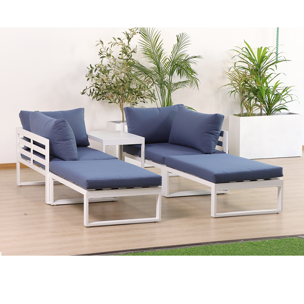 Adjustable Aluminum Frame Modern L-Shaped Garden Sofa Set