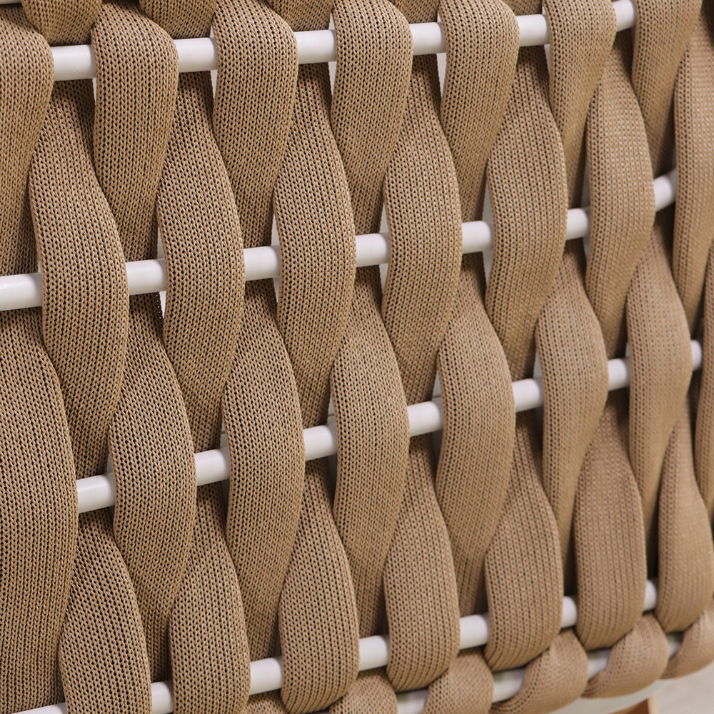 Commercial Outdoor Sofa Set High End Teak Wood Rope Hotel Sofa