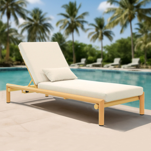 Outdoor Foldable Lounger Wooden Hotel Garden Swimming Pool Beach Sun Lounger