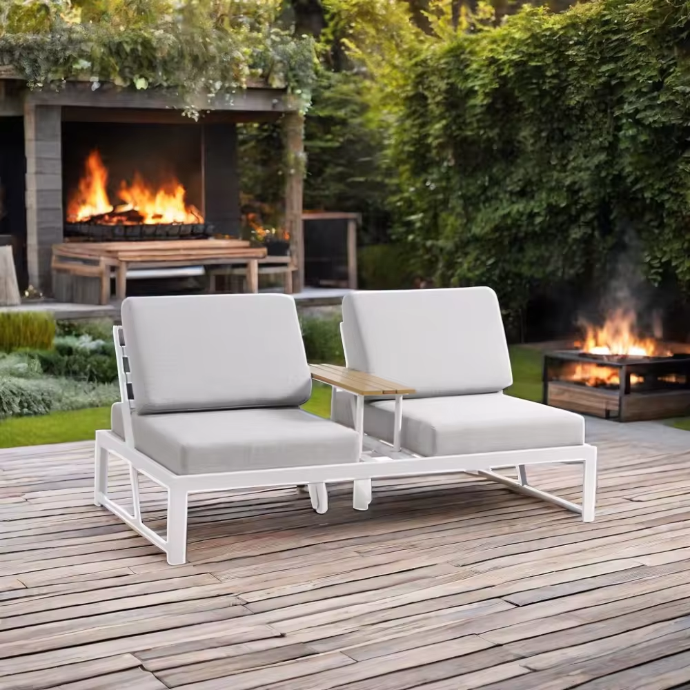 Aluminum Commercial Outdoor Double Seat Sofa