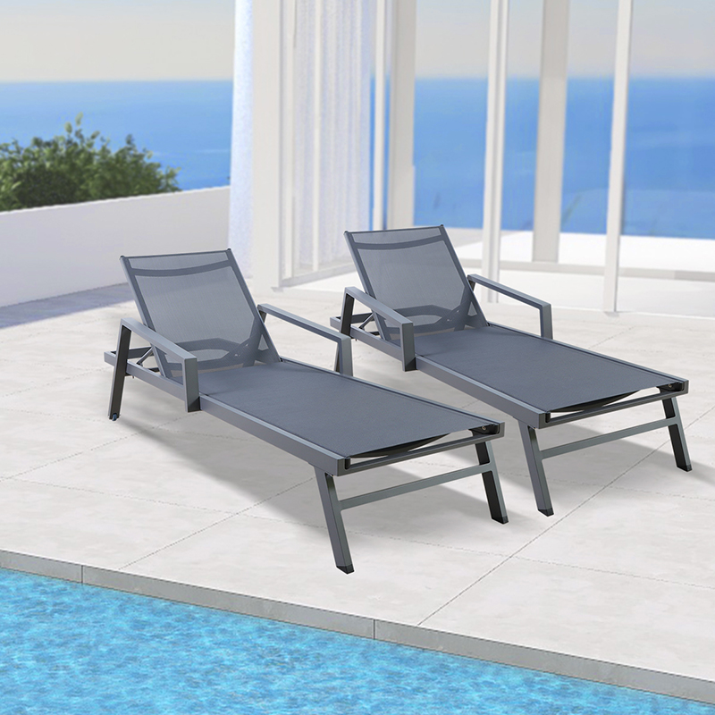 Modern Swimming Pool Black Sun Lounger Furniture