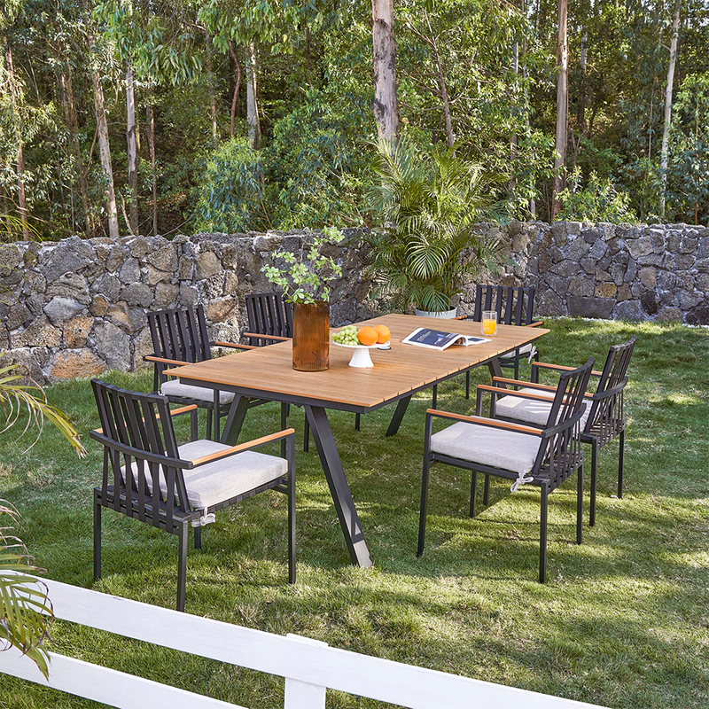 Rural style restaurant wooden dining table and chair