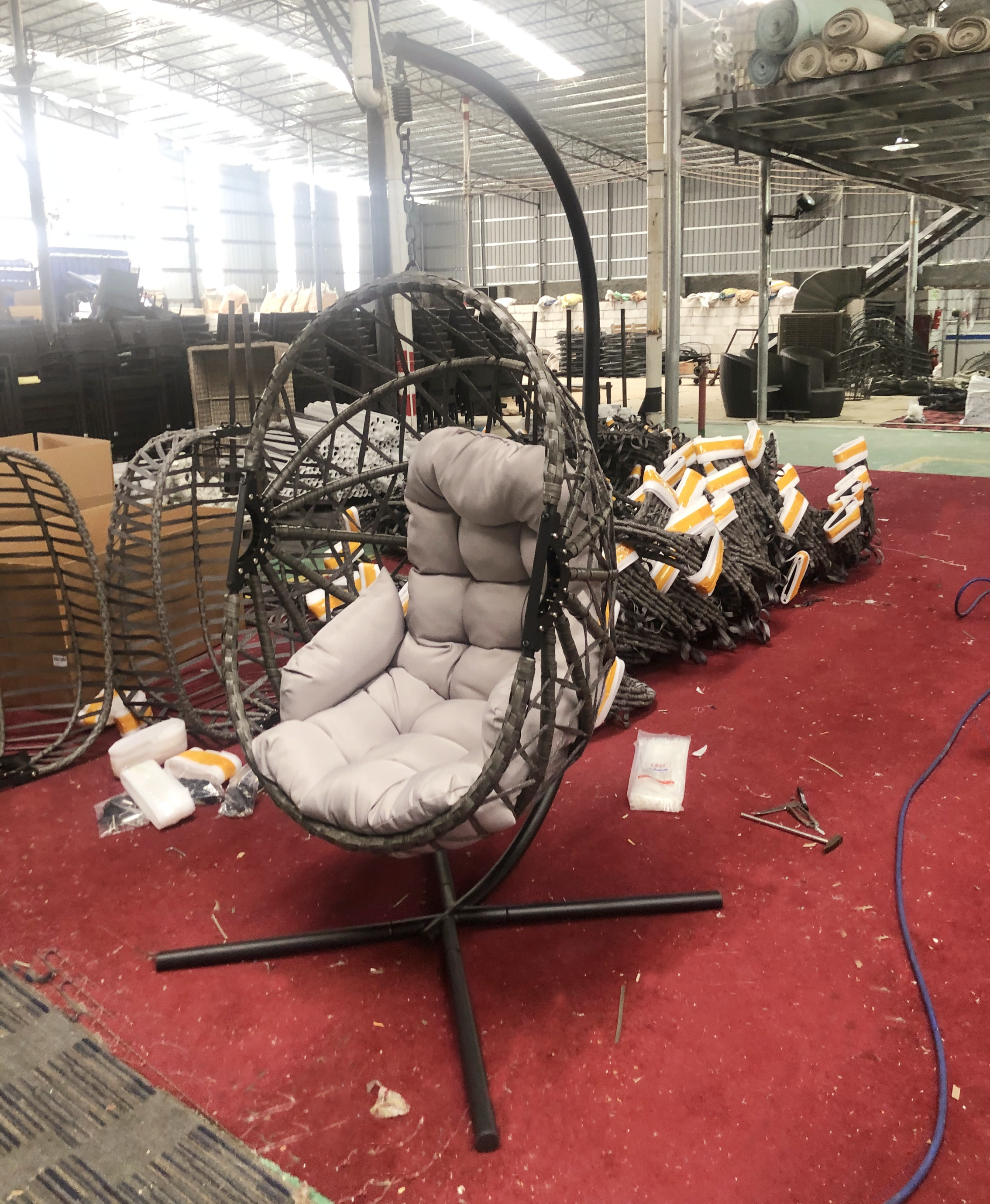 Foldable Rope Comfortable Haning Chair with Cushion