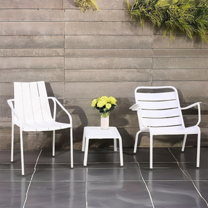 Leisure White Outdoor Furniture Patio Aluminum Frame Balcony Set