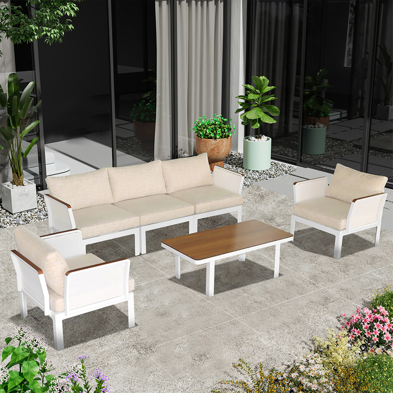 Luxury Seat Hotel Terrace Aluminum Sectional Sofa Patio Set Outdoor Furniture