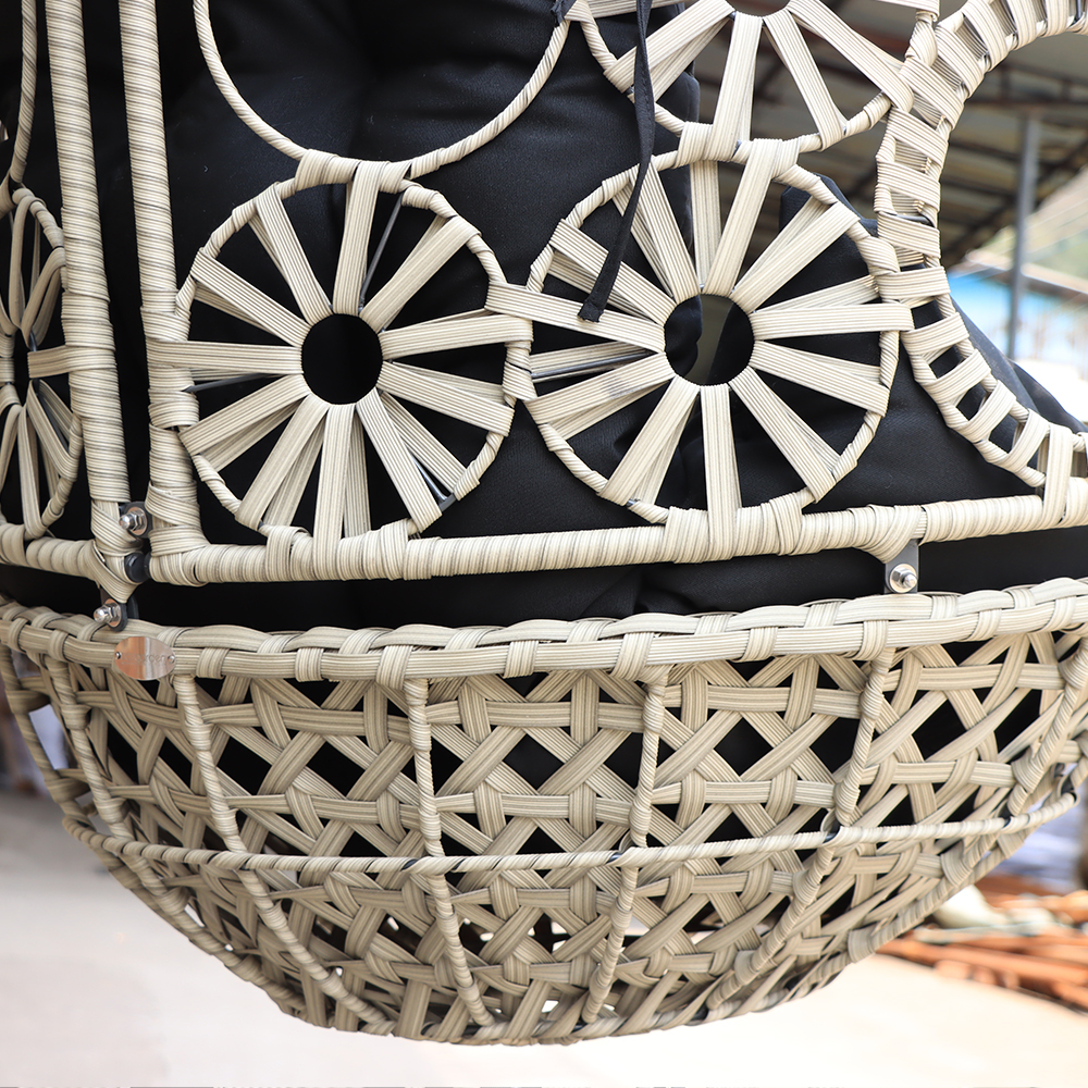 Modern Rattan Leisure Black Hammock Swing Chair for Outdoor
