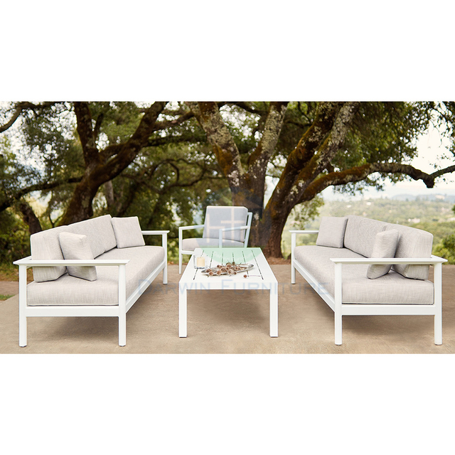 Aluminum Patio Sofa Set Conversation Couch Outdoor Hotel Furniture