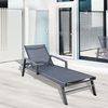 Aluminum Sun Lounger Set with Armrest (2 Sun Lounger+side Table)