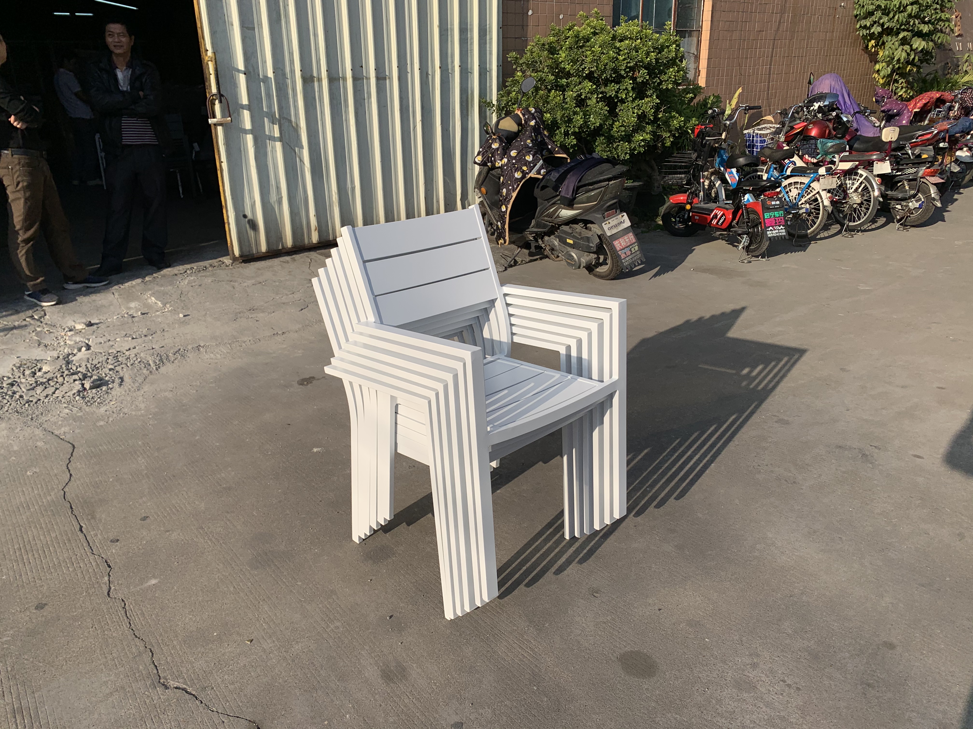 White Garden Commercail Aluminum Dining Chair