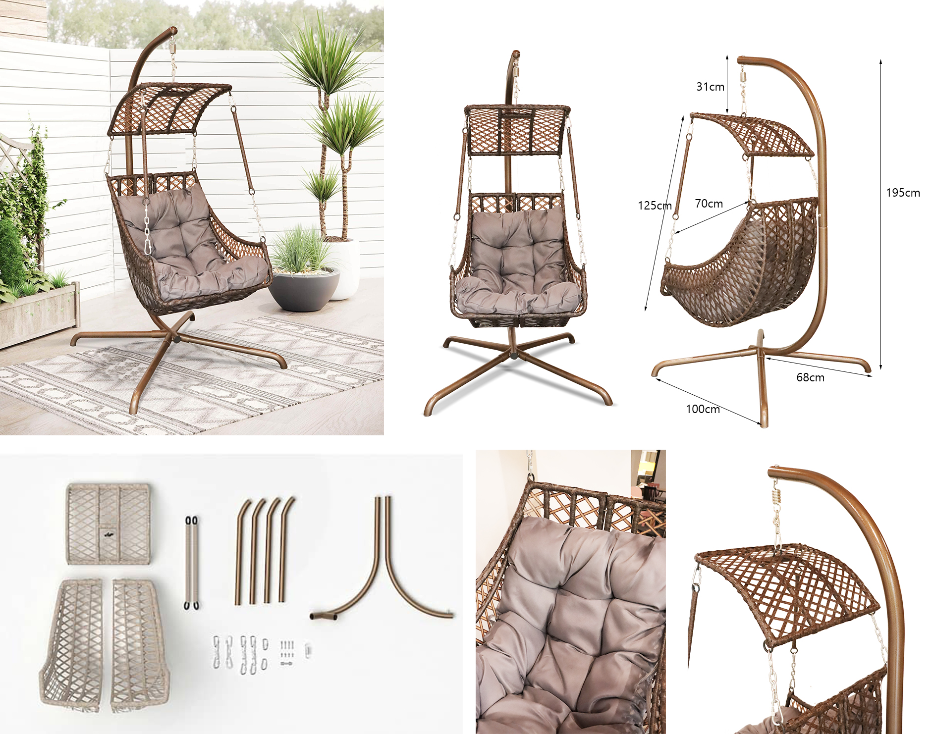 Modern Garden Outdoor Furniture Patio Swing Chair