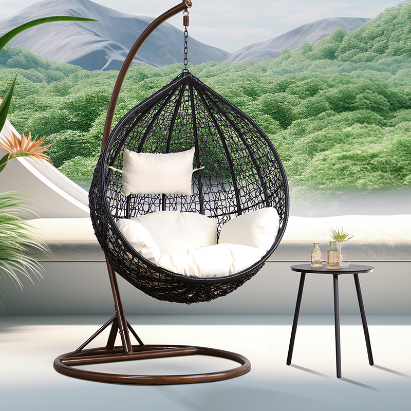 Modern High Quality Wicker Rattan Patio Swing Hanging Egg Chair