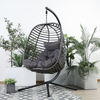 Outdoor Patio Folded Wicker Rattan Lounge Chair with Stand