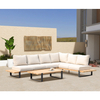 Luxury L-shape Sectional Outdoor Furniture Leisure Patio Wood Garden Sofa