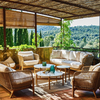 Nordic Hotel Patio Sofa Chair Waterproof Garden Furniture Outdoor Sofa