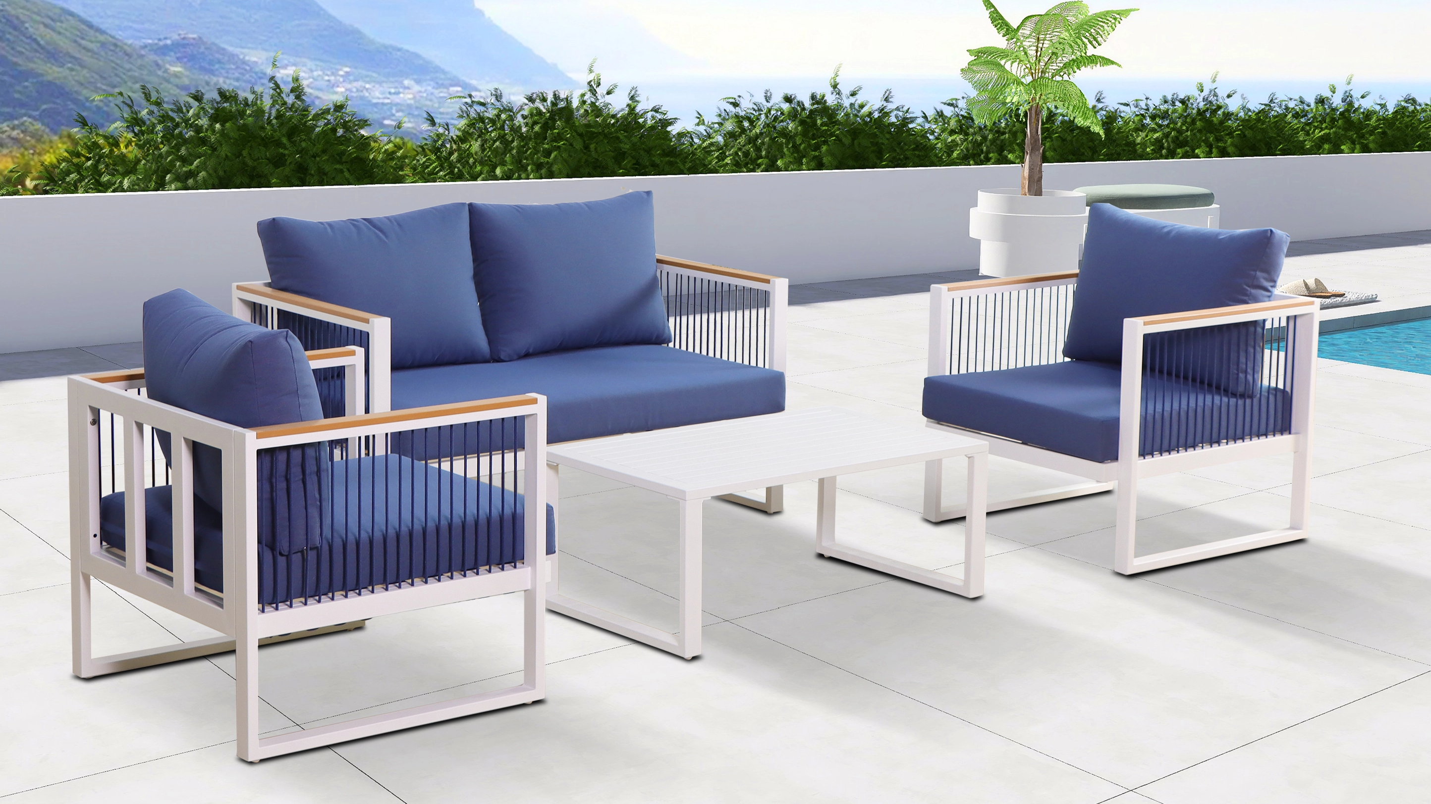 Elegant Aluminum Alloy Water-resistant Outdoor Balcony Sofa