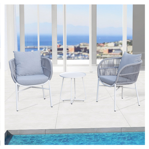 Modern Outdoor Leisure Waterproof Fabric Rope Chair with Metal Frame