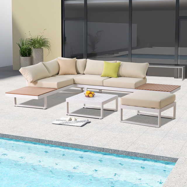 Modern Nordic Aluminum Outdoor Garden Furniture Waterproof Garden Sofa Set 