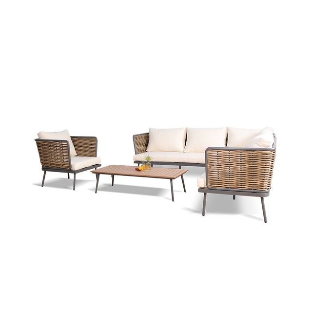 Nordic Weave Wicker Rattan Outdoor Furniture Garden Sofa Set