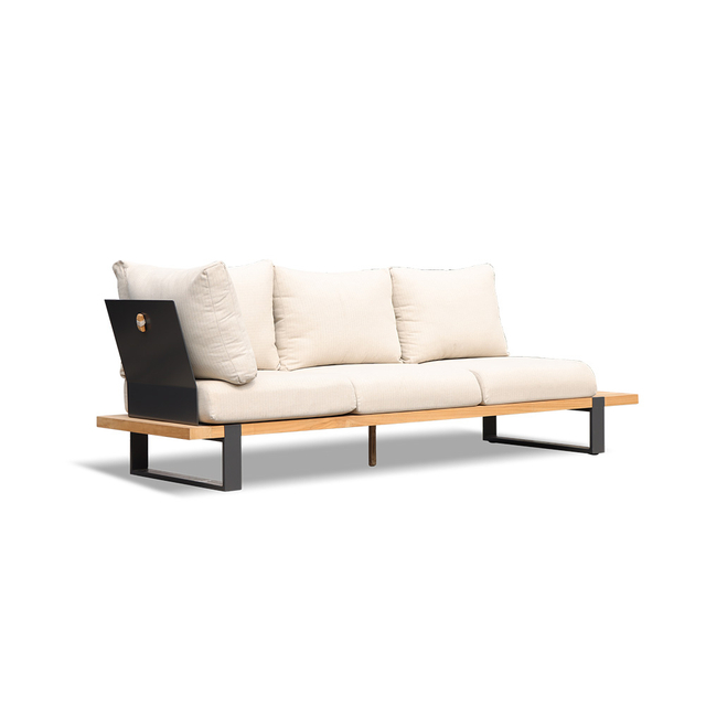 Luxury L-shape Sectional Outdoor Furniture Leisure Patio Wood Garden Sofa