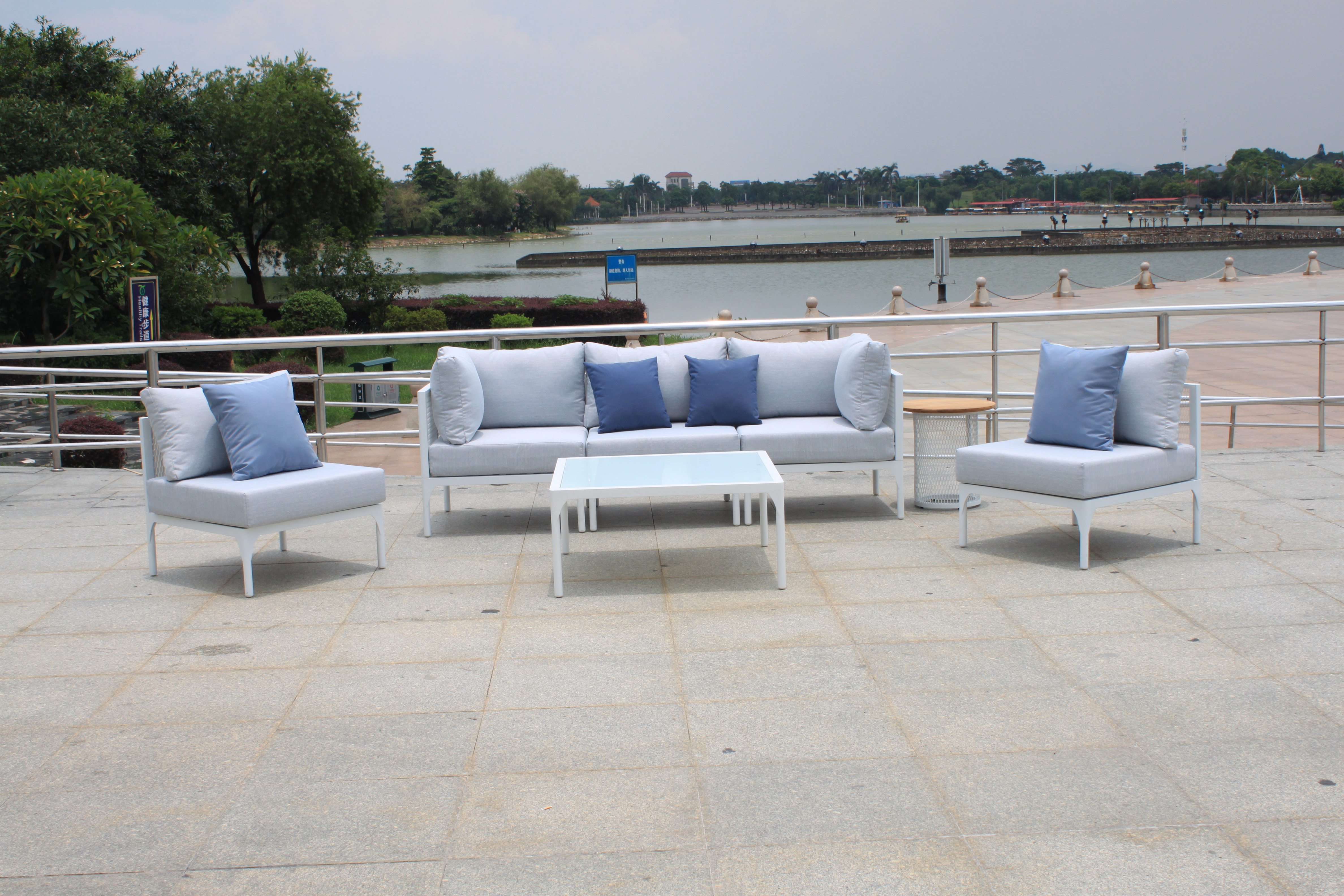 Outdoor Lounge Couch Set Corner Rattan Patio Sofa Set
