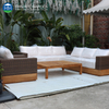 Garden Solid Wood Rattan Outdoor Sofa