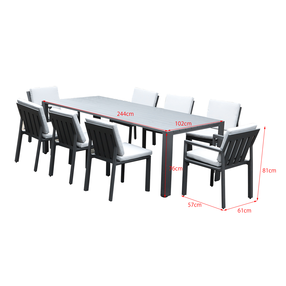 High Quality Balck Large Dining Table for 10