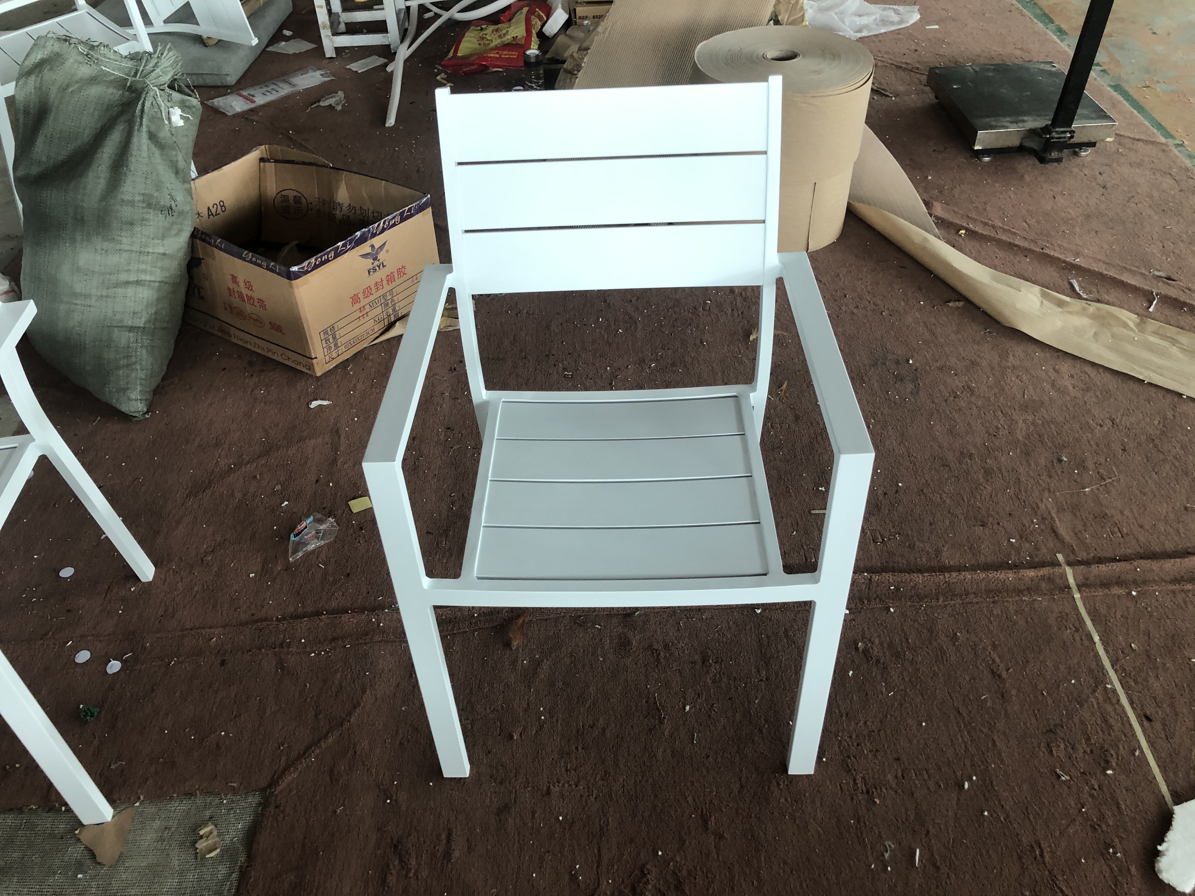 White Garden Commercail Aluminum Dining Chair