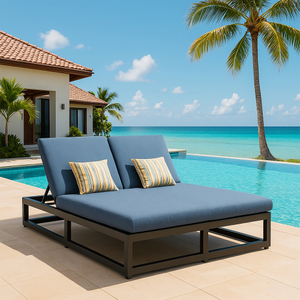Adjustable Aluminum Sponge Pool Lounge Chair Hotel Modern Sunbed