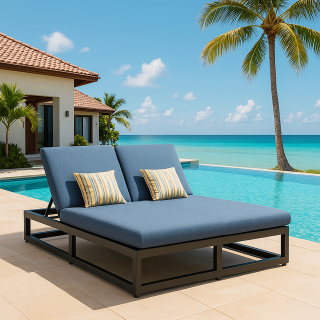 Adjustable Aluminum Sponge Pool Lounge Chair Hotel Modern Sunbed