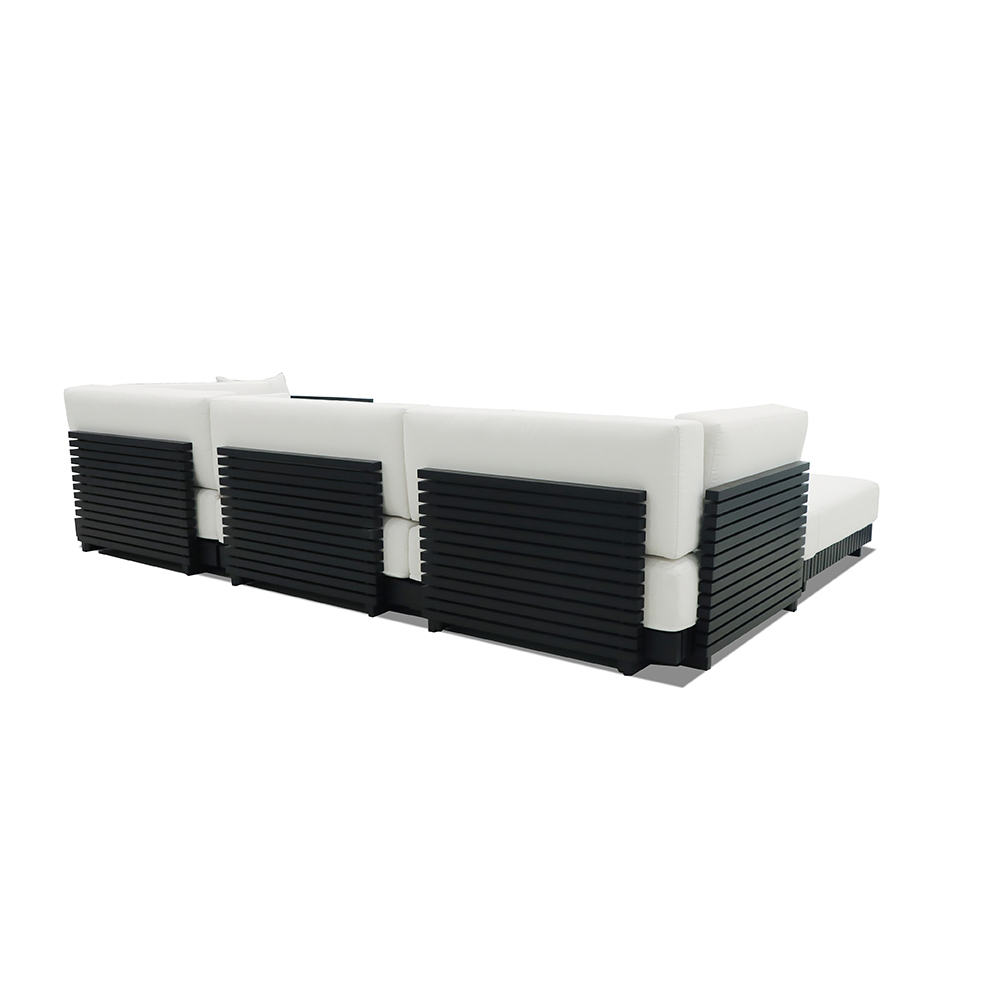 Patio Outside Furniture Comfortable Cushions L Shape Aluminum Outdoor Sectional Sofa