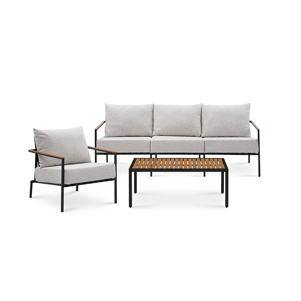 Modern Teak Wood Armrest Outdoor Garden Patio Furniture Sofa