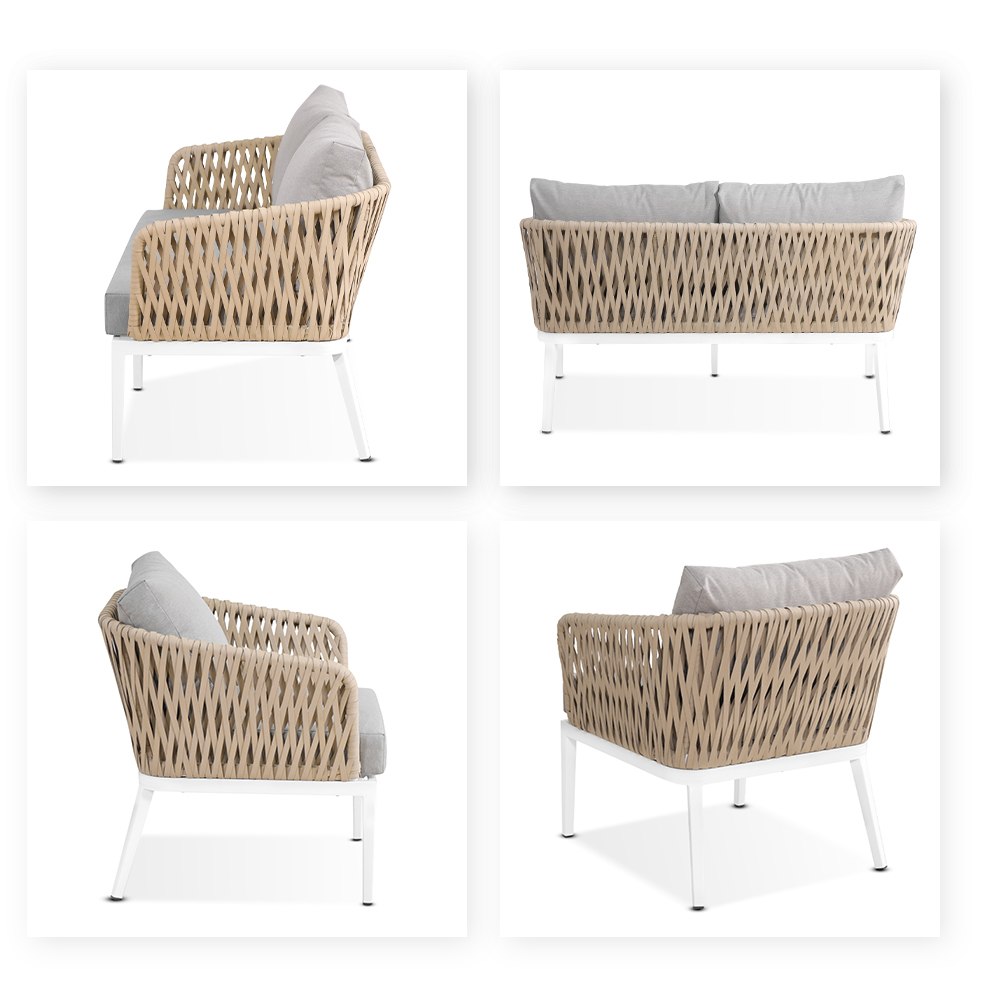 Modern Nordic Leisure Comfortable Waterproof Outdoor Rattan Garden Sofa