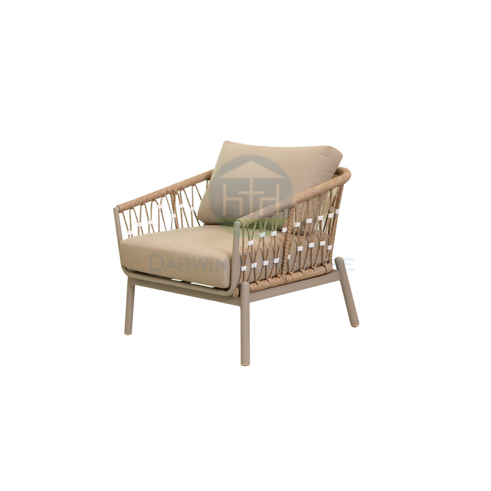 Modern Nordic Outdoor Furniture Leisure Aluminum PE Rattan Sofa