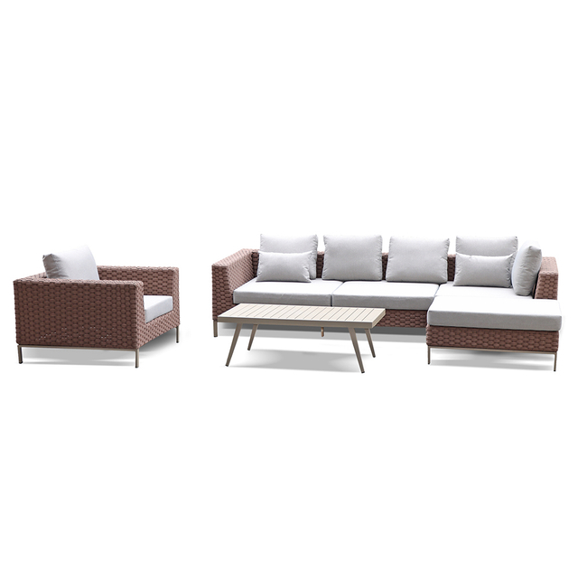 Luxury High Quality Modern Aluminum Outdoor Patio Rattan Sofa Set