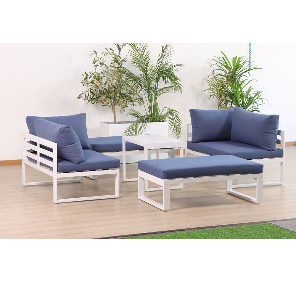 Adjustable Aluminum Frame Modern L-Shaped Garden Sofa Set