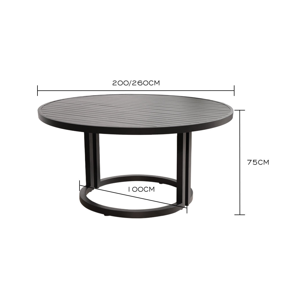 Modern Leisure Outdoor Round Aluminum Dining Table