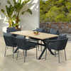 Leisure Patio Aluminum Dining Wooden Table And Chairs