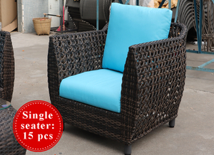 PE Rattan Garden Conversation Sofa-Single seater 